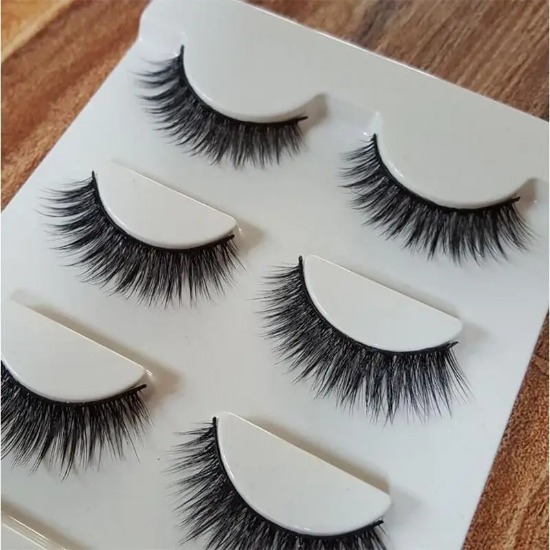 Накладные ресницы 60 пар натуральные 3D для макияжа мягкие ручной работы толстые