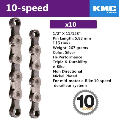 KMC X8 X9 X9sl X10 X10sl X11SL велосипедная цепь 9S 10S 11S золото для MTB/шоссейного велосипеда для Shimano/SRAM 8 9 10 11 скорость 116л/цепной велосипед - Цвет: X10