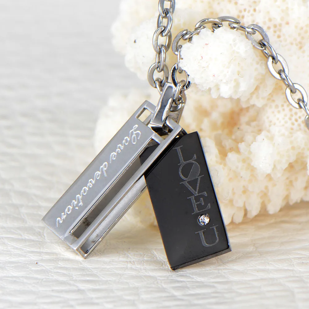 Ювелирные изделия ожерелье длинные квадратный Titanium стали вакуум гальванических