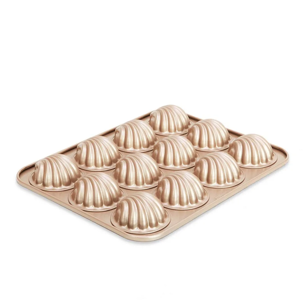 12 Cavity Financier Madeleine Seashell Shaped Baking Pan Nonstick Cake Mold Kitchen Biscuit Bakeware