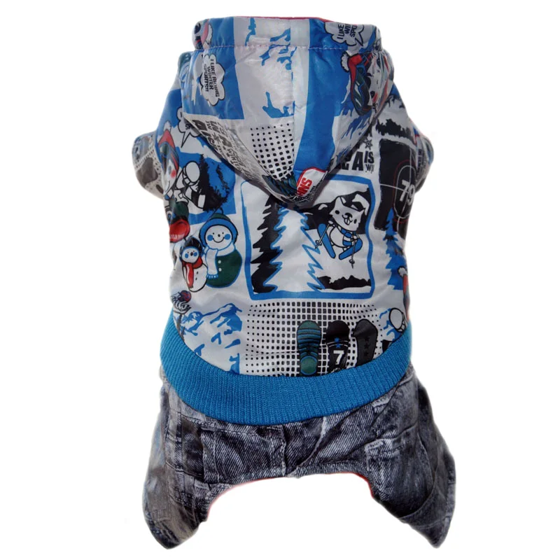 Утолщение теплый собака бархатная одежда куртка щенок зима толстовки с принтом