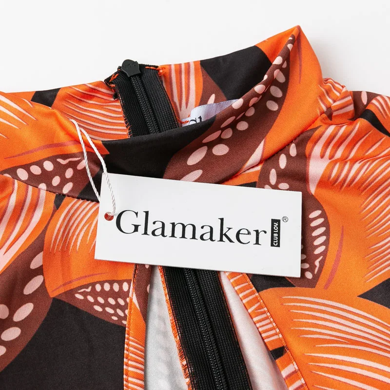 Glamaker, элегантное облегающее женское платье с рюшами на рукавах, сексуальные, длинные, вечерние, Клубное, миди платье, летнее, с принтом листьев, Пляжное, праздничное, ретро платье
