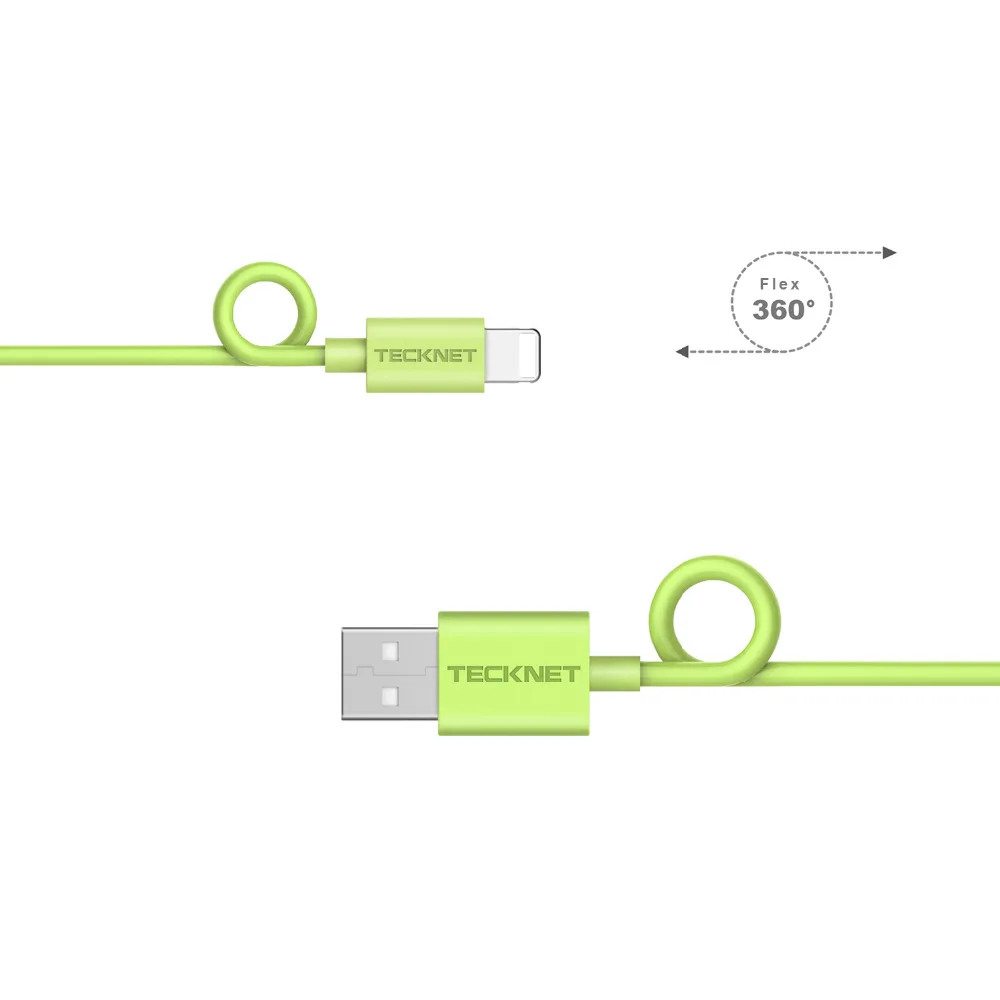 TeckNet кабель с сертификацией MFi 1 м USB зарядное устройство кабель для IOS10 iPhone XR X XS MAX 8 7 5 6 6S Plus 2.4A Быстрая зарядка кабель для передачи данных
