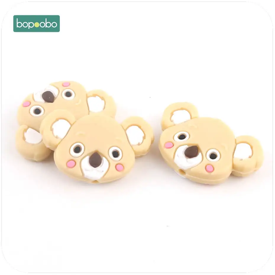 Brown Mini Koala Bopobo 3 шт Силиконовые Бусины Милые Силиконовые Прорезыватели для зубов коала милые мини коала аксессуары для изготовления ювелирных изделий DIY Детские Прорезыватели - Цвет: Brown Mini Koala