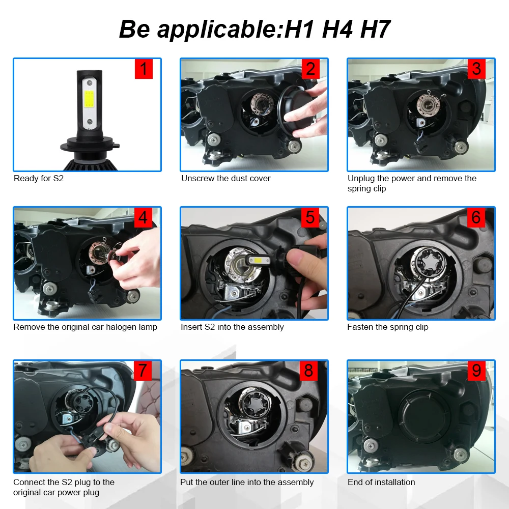NLpearl S2 COB 72 Вт супер яркие ампулы H1 Светодиодные Автомобильные фары лампы H7 6500K H8 H9 H11 9005/hb3 9006/hb4 H4 Turbo Led H1 Canbus