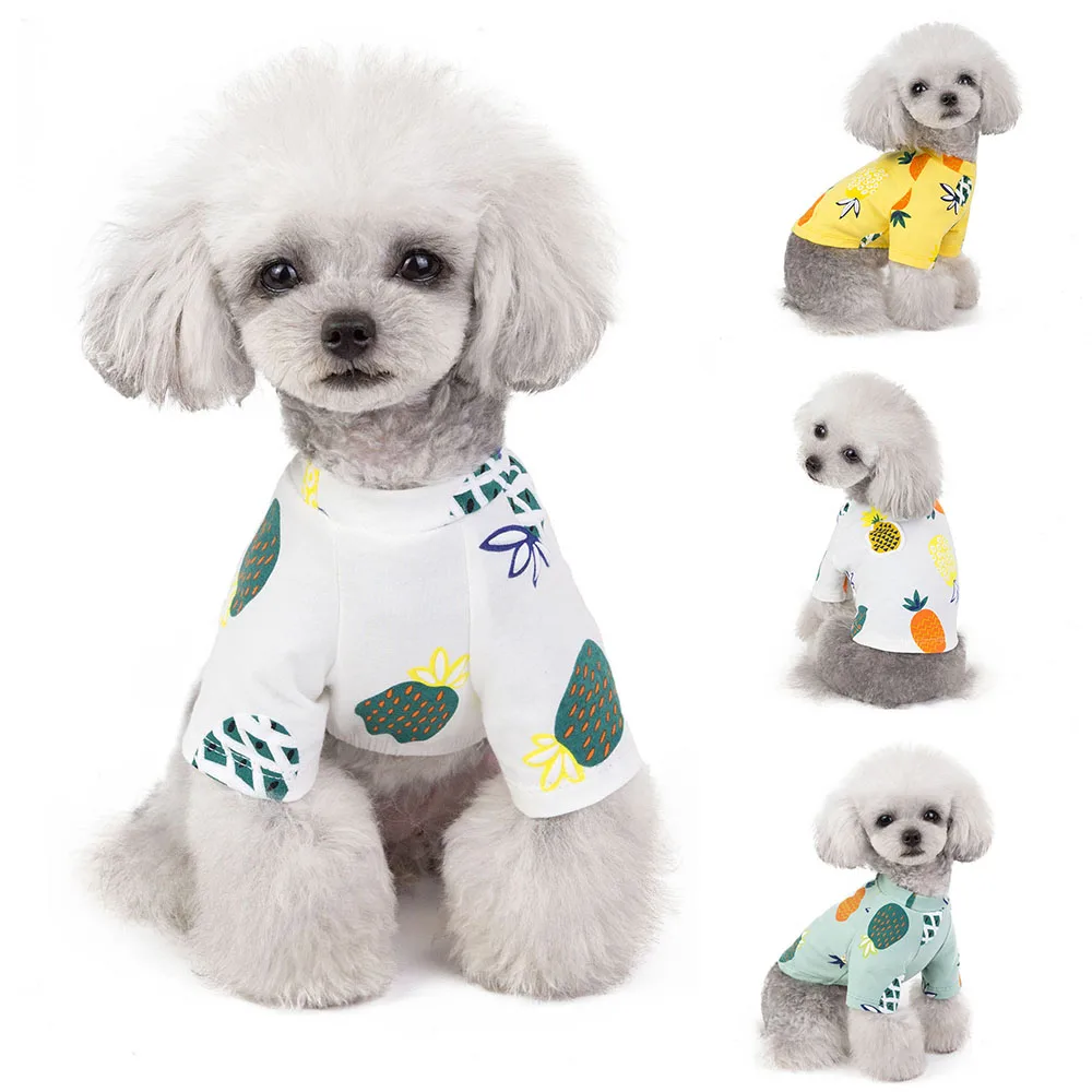 

Pets Dog Clothes New Summer Shirt Puppy Pineapple Vest Cat T Shirt For Large Small Dogs Chihuahua Teddy S-XXL