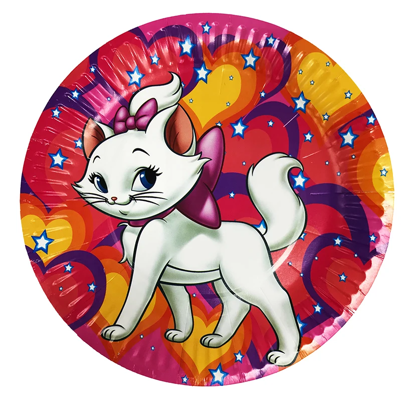 10 шт одноразовые бумажные тарелки Marie Cat украшения для тематических вечеринок