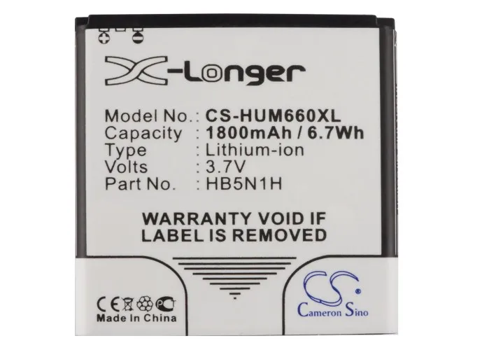 Аккумулятор Cameron Sino 1800 мАч для крикета Ascend Q M660 T Mobile myTouch U8730 U8680|battery for|1800mah batterycameron