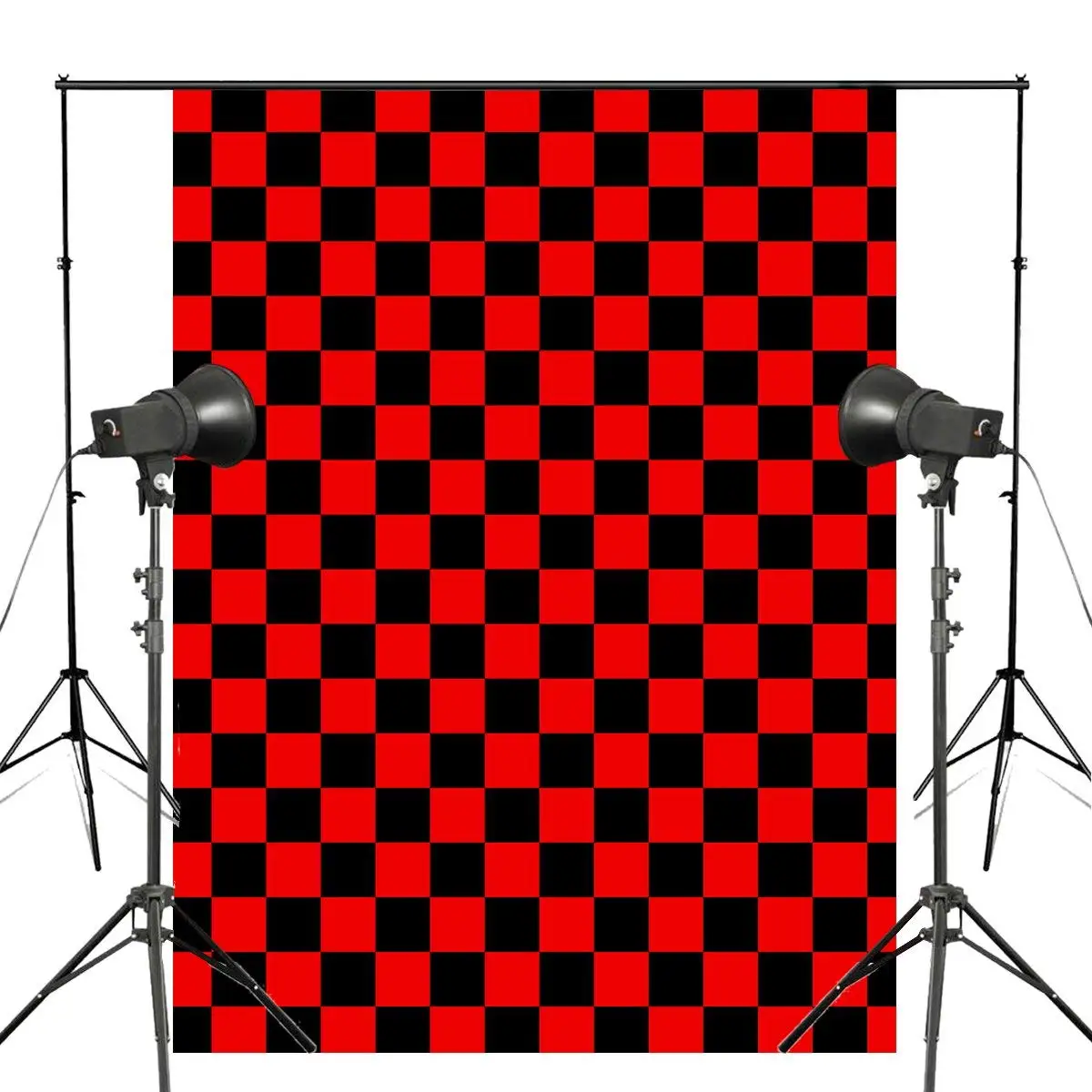 5x7ft изысканный шахматный фон для фотосъемки черный красный детской фотостудии