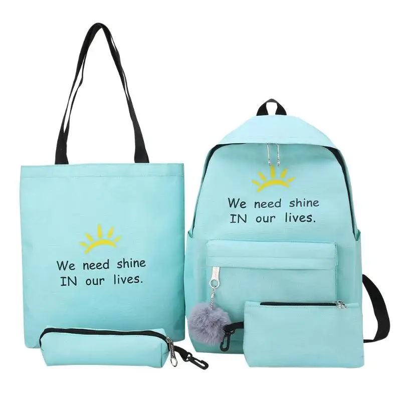 bule 4 шт./компл. лента цепь с буквенным Mochila рюкзак туристические рюкзаки для отдыха школьные рюкзаки для девочек-подростков, школьный рюкзак - Цвет: bule