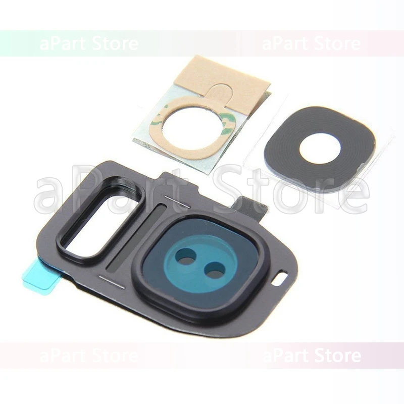 Camera Glass for Samsung Galaxy S7 Edge G9300 G9350 Back Rear Lens Ring Cover with Sticker Flash Replacement |