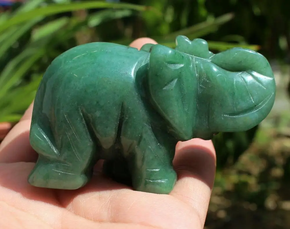 

167g Natural green dongling jade carving of the crystal Elephant reiki Healing