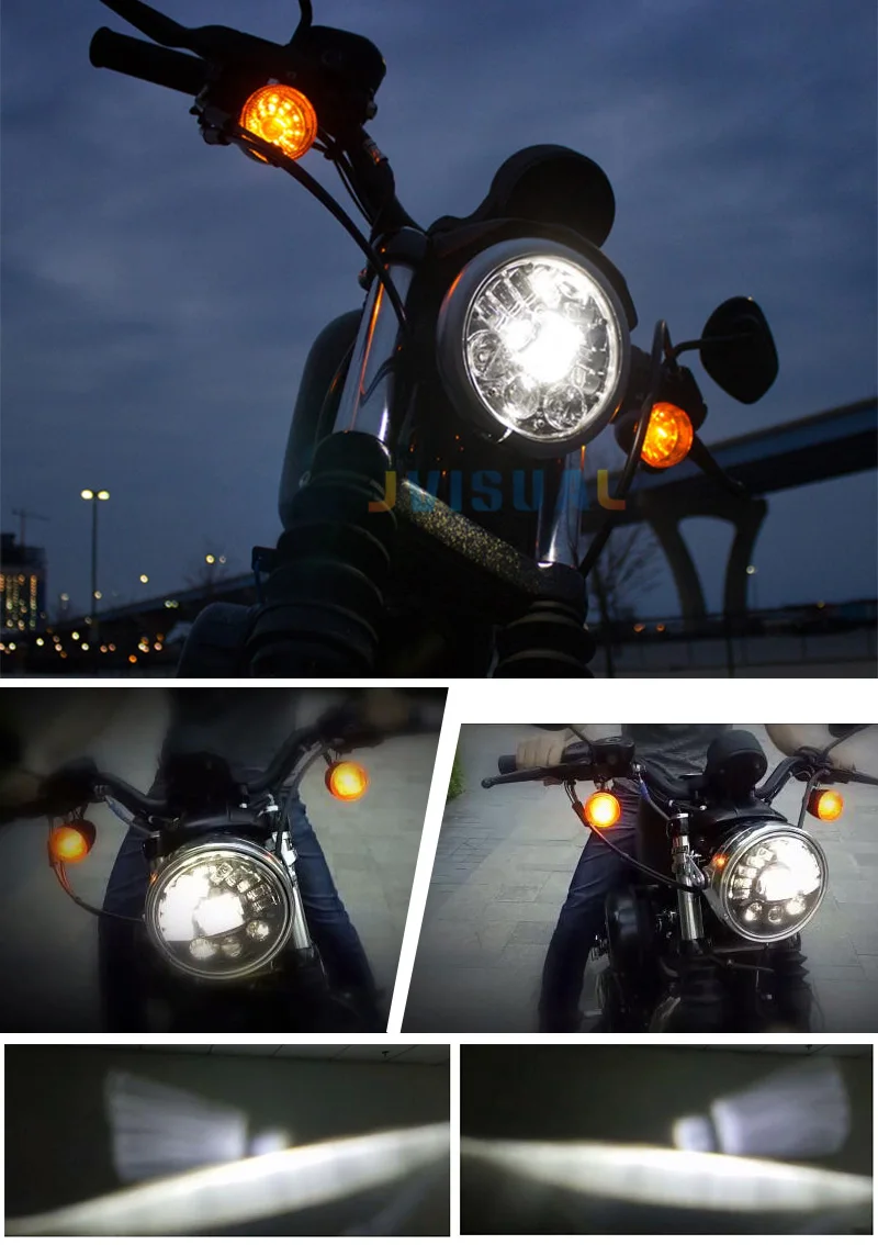 7 дюймовый светодиодный автоматическое определение фара мотоцикла Harley Davi Honda Street Glide FLHX Fat Boy Chrome черный руль