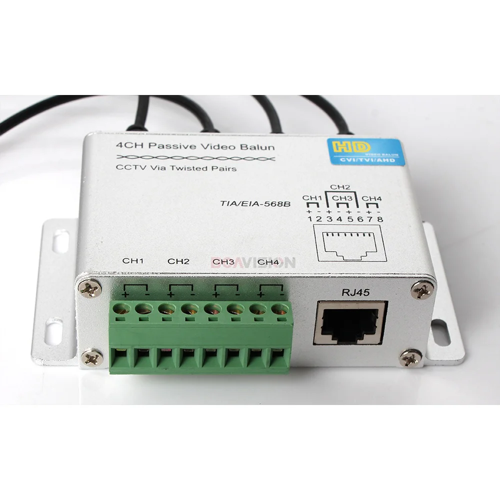 UTP 4Ch пассивный видео балун 4 канала CAT5 CCTV BNC Видео балун поддержка 1080 P/720 P AHD, HDCVI, HDTVI камера