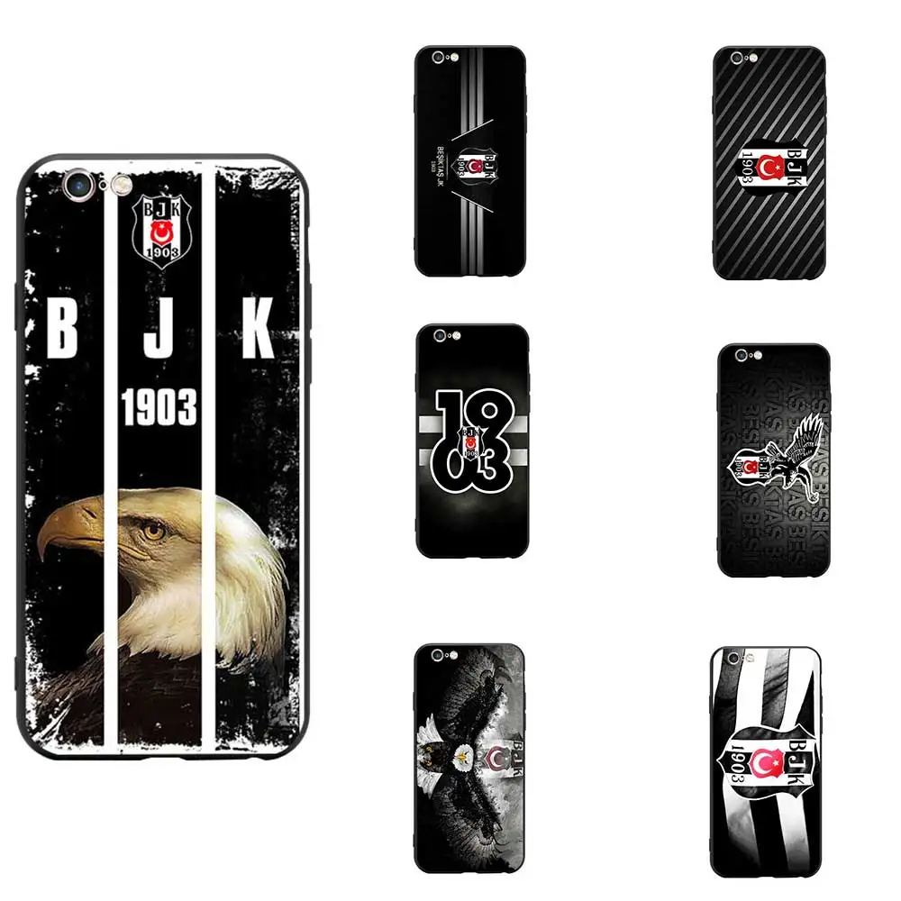 Turkey Football Soccer BJK Besiktas Logo Eagle Theme Soft TPU Phone Cases For iPhone 6/6s/7/7s/8s/X/XR/MAX Silicon Case Bumper |