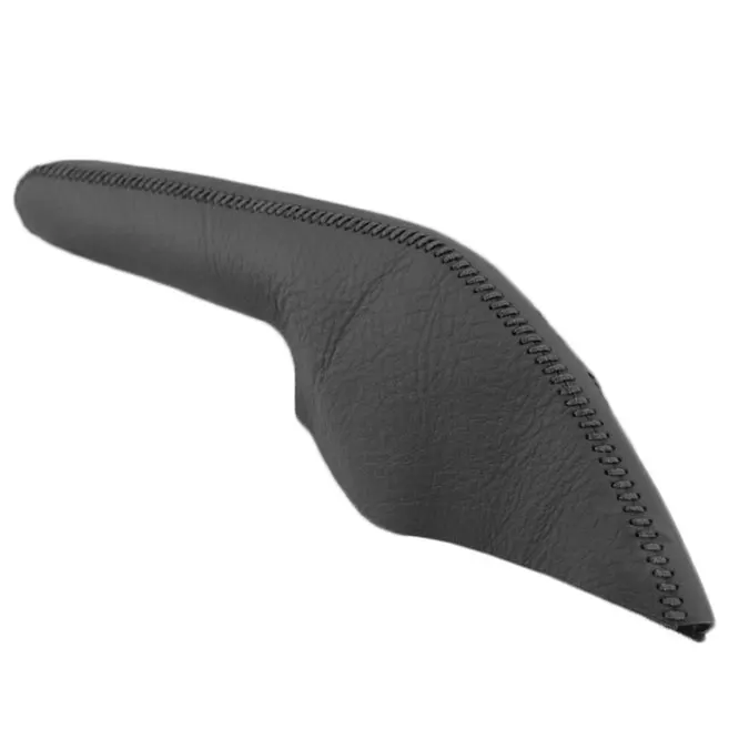 HandbrakeCover Black PONSNY Рулевое управление автомобиля/Шестерня/ручной тормоз чехол из натуральной кожи для Mazda 2 2007-2012 авто ручные Прошитые чехлы - Название цвета: HandbrakeCover Black