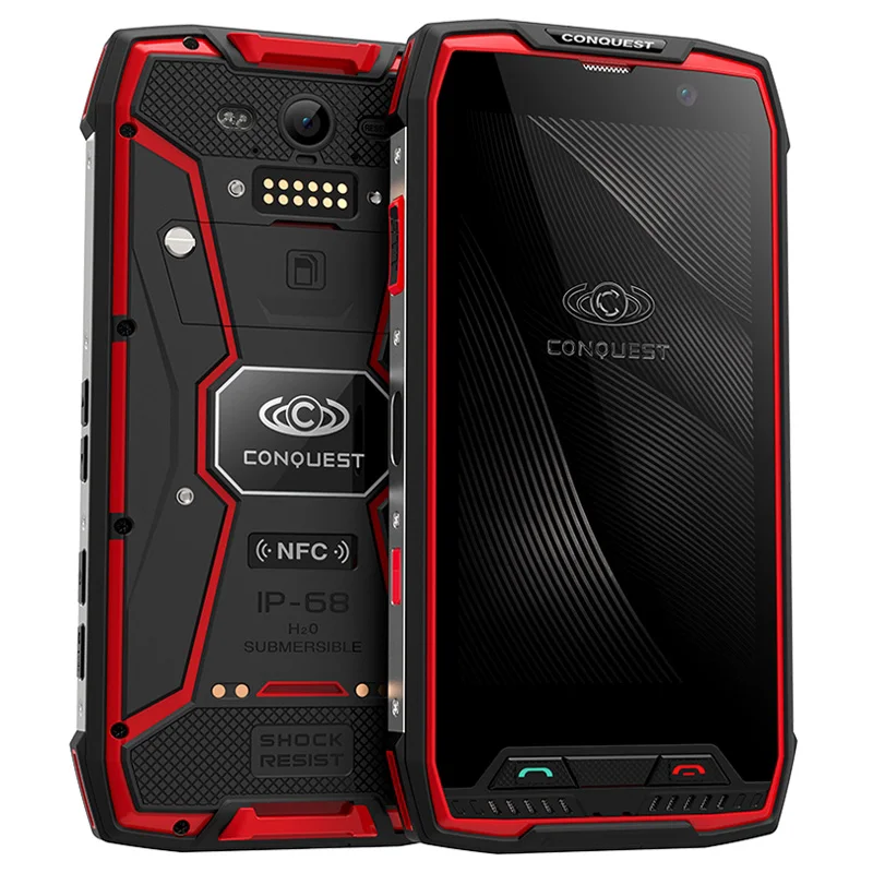 Красный Conquest S11 прочный смартфон IP68 Водонепроницаемый 5,0 дюймов ips Android 7,0 6 Гб ram 128 ГБ rom NFC 16MP Cam мобильные телефоны - Цвет: Красный