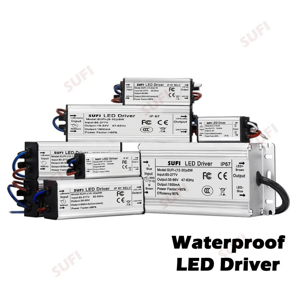 AC85-277V к DC18-34V Питание 100 Вт светодиодный драйвер Водонепроницаемый светодиодный Трансформеры 3000mA для Мощность прожектор лампы