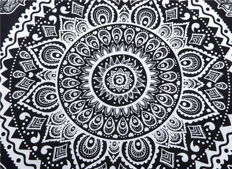 Новые фиолетовые Роскошные Boho постельные принадлежности Кристалл массивы Мандала кровать одеяло пододеяльник черное покрывало с принтом покрывала 3 шт