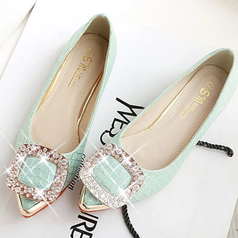 Женские милые элегантные Нескользящие туфли из лакированной кожи с острым