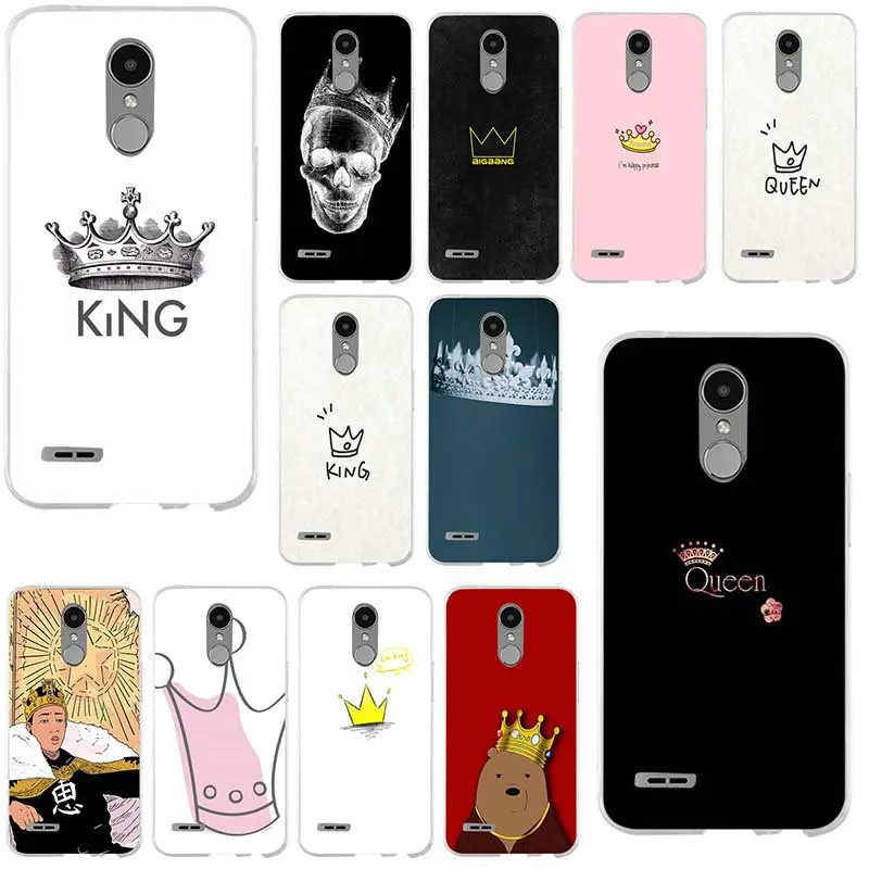 Мультфильм Король queen Корона Письмо Мягкие TPU телефон чехлы для LG G2 G3 мини G4 G5 G6 K4 K7