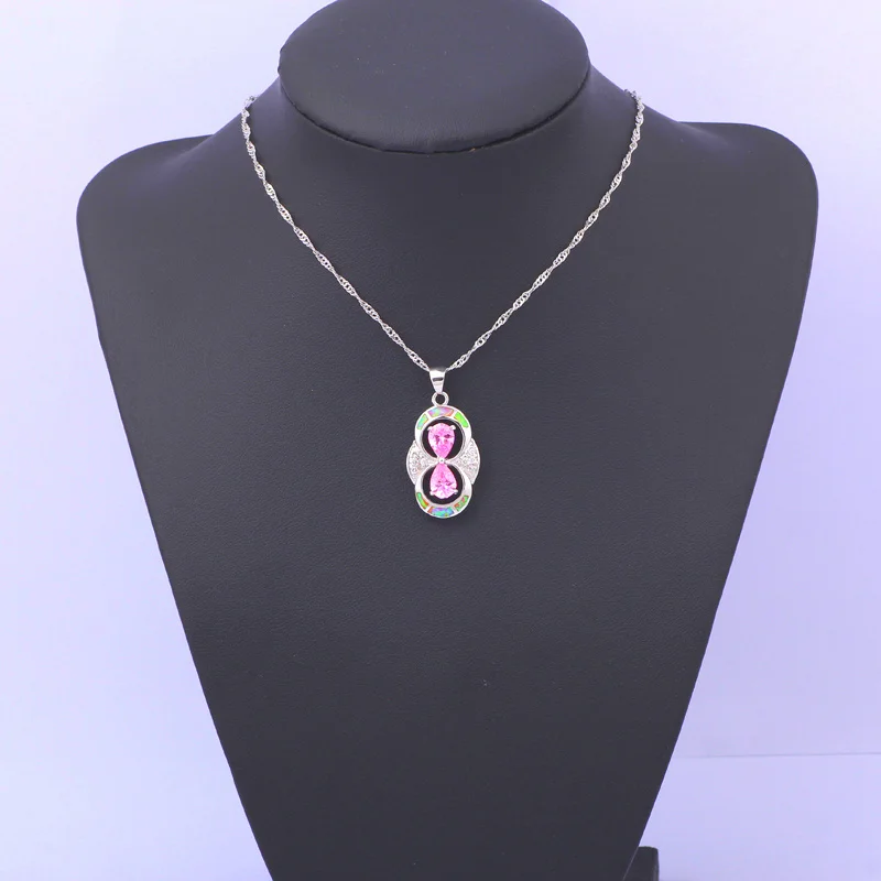 Горячая Распродажа AAA розовый циркон фиолетовый огненный опал штамп серебряные