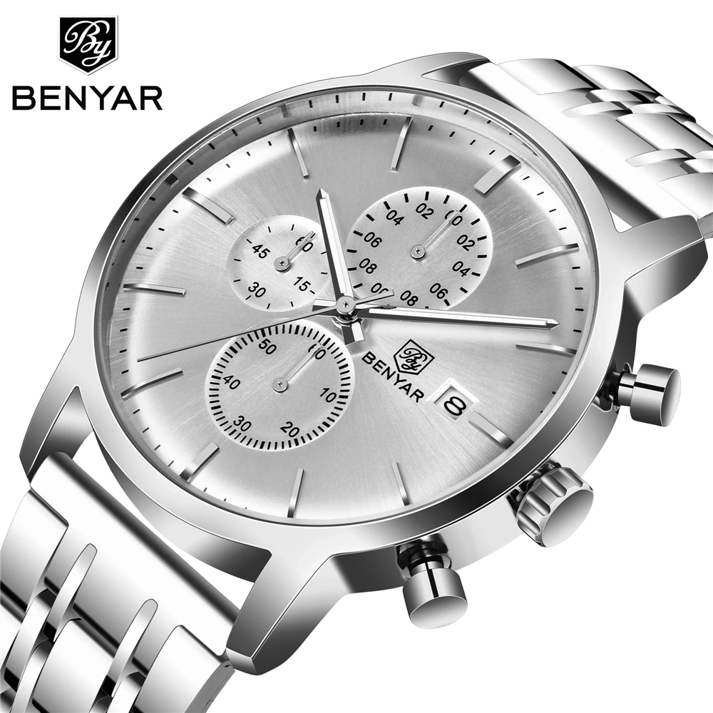 2019 новые мужские часы BENYAR повседневные Модные хронограф/30 м