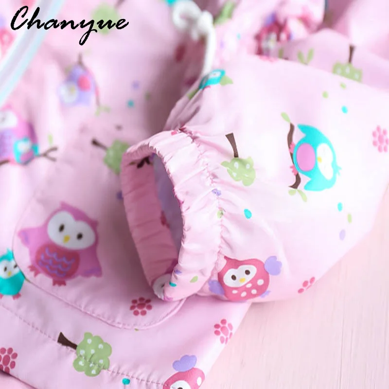 Chanyue куртка для девочек мультфильм печатных ветровка с капюшоном маленьких