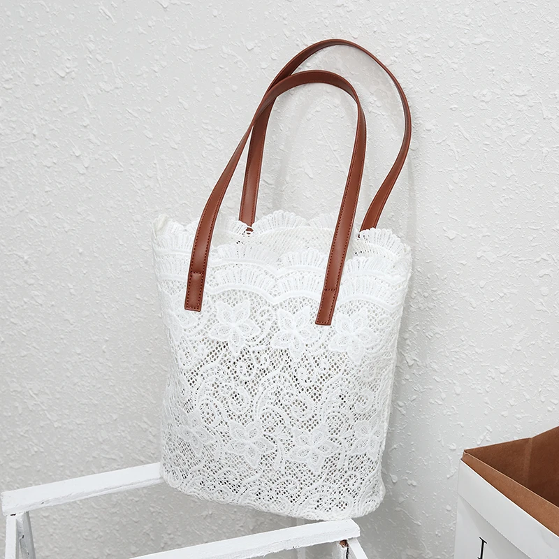 Fashion Women Shoulder bag big Lace Female handbag lady floral tote high quality luxury women Shopping Bag ladies totes bolsa | Багаж и