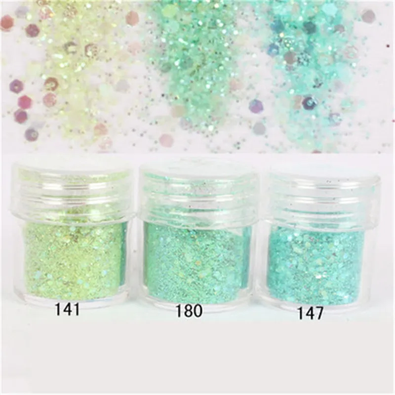 3Pcs Gradient Glitter Powder Set 10ml Pink Hexagon Nail Sequins Paillettes Tips Manicure Art Decorations Dipping | Красота и здоровье