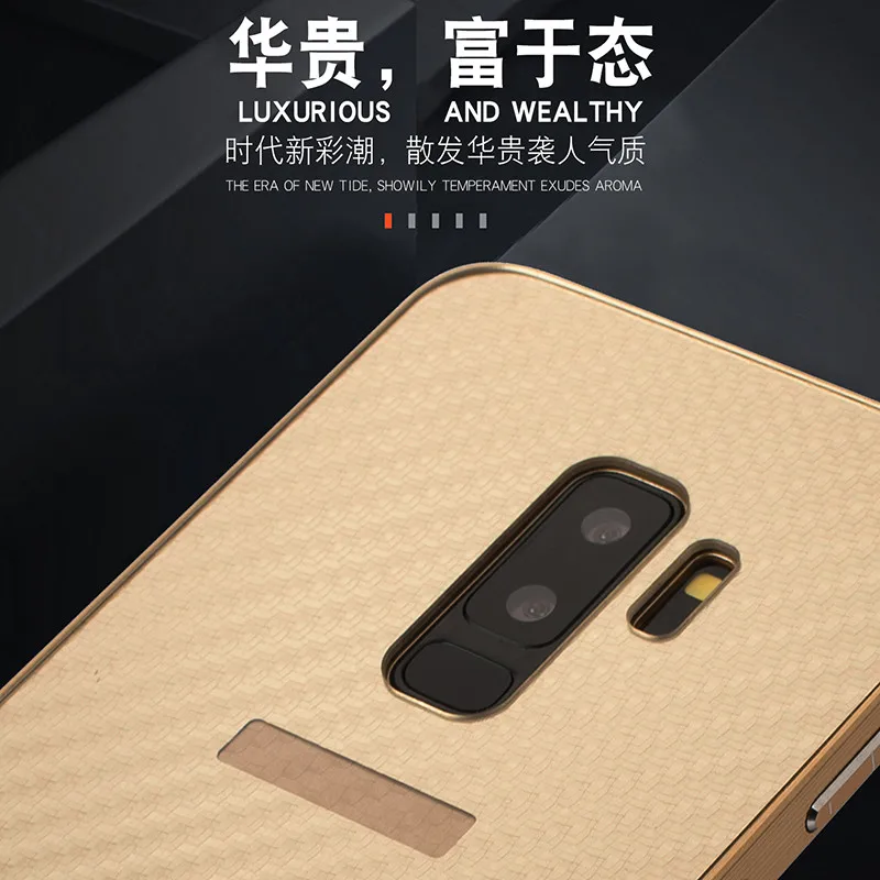 Для samsung Galaxy S9 S8 A8 плюс A7 корпус металлический бампер+ жесткий чехол из поликарбоната корпус из углеродного волокна для samsung Galaxy Note 9 8 Fundas