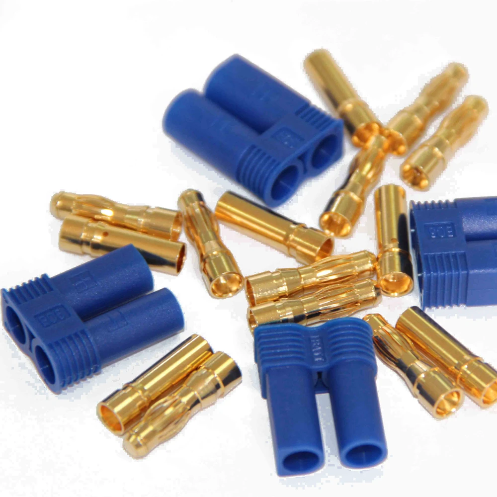 Бесплатная доставка 10 пар штекер типа банан EC5 5 мм 0 золотистый разъем в виде пули