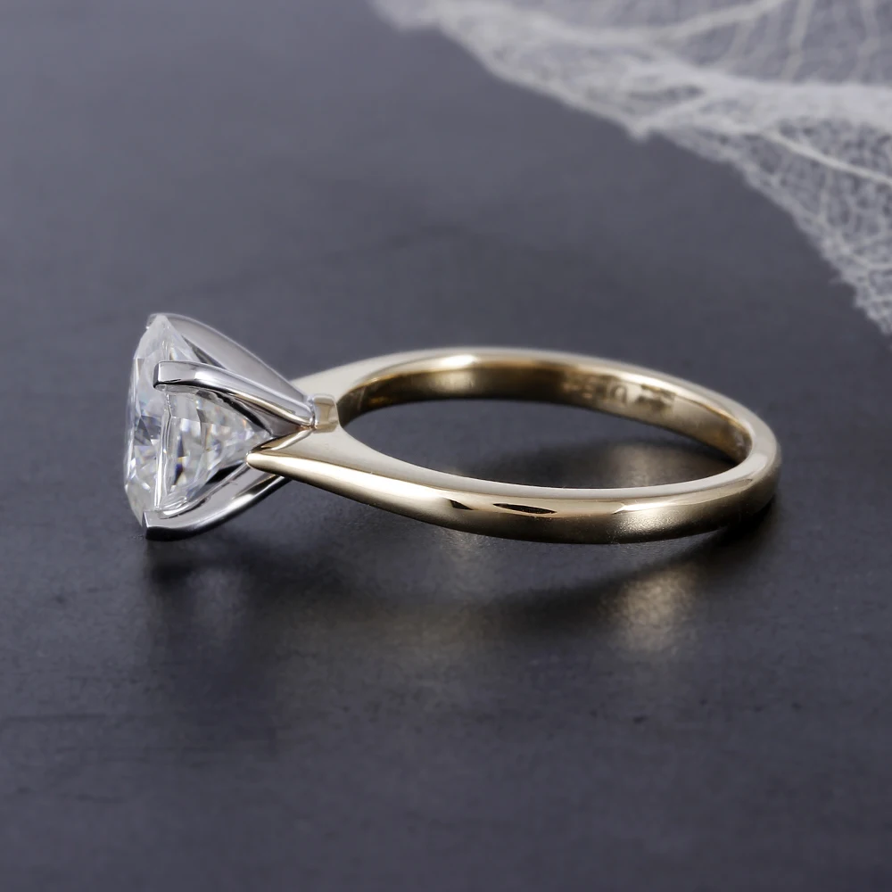 Transmems 14 к белого и желтого золота овальная резка 1.5ct 7X9 мм F цвет Муассанит солитер обручальное кольцо для женщин Свадебные