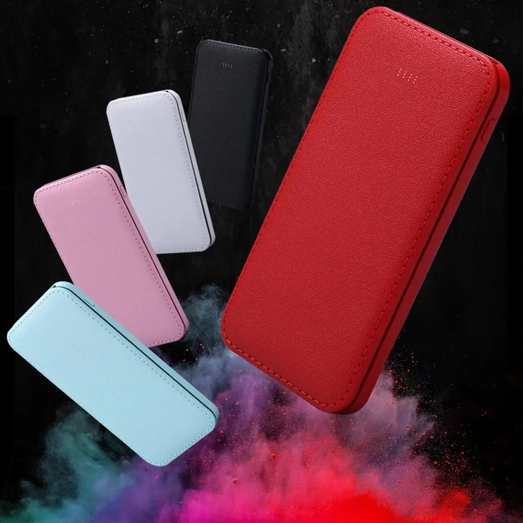 Ультратонкий кожаный внешний аккумулятор с текстурой набор для самостоятельной