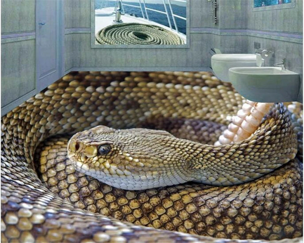 Beibehang творческая Высокая мода классические обои стерео 3d полы страшная змея интерьер живопись papel де parede папье peint