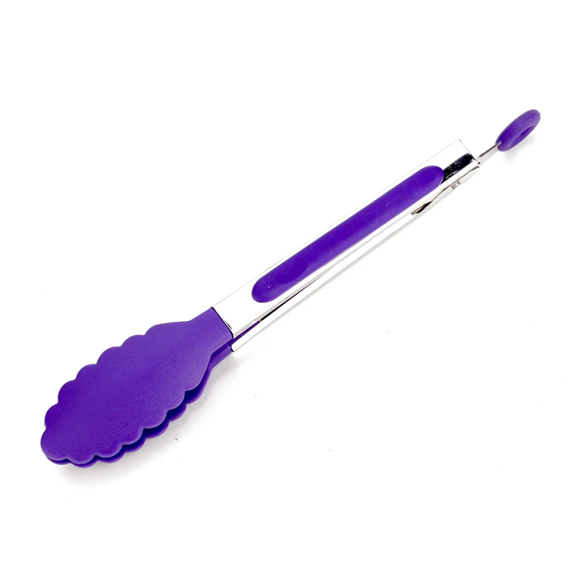 Purple Кухонные аксессуары пищевой силиконовый инструмент для выпечки Посуда для туризма зажимы-Щипцы Зажим силиконовая форма инструменты для украшения торта инструмент для барбекю - Цвет: Purple