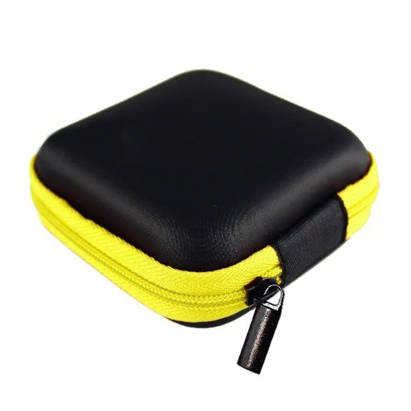 yellow 8x8x3cm Органайзер проводов для наушников коробка данных кабель коробка для хранения Чехол Контейнер монета наушники защитный чехол контейнер - Цвет: yellow 8x8x3cm