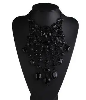 Fashion Jewelry Maxi Necklace For Women 2019 New Rhinestone Crystal Beads Collar Choker Tassel Statement Chockers | Украшения и