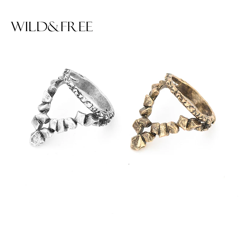 WILD &amp FREE женские треугольник миди кольцо старинные антикварные покрыто золотом