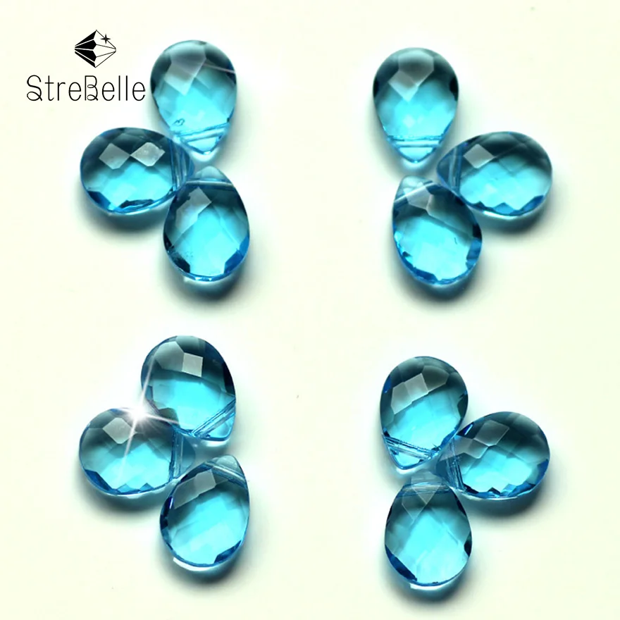 

Lake Blue P0004 Diy Jewelrys Accessories Parts 50pcs/lot pear-shape cross-hole For earrings bracelets making