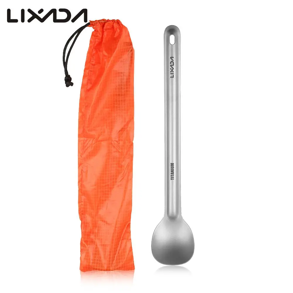 

15g Ultralight Titanium Spoon Portable Camping Kitchen Hiking Cookware Outdoor Tableware Picnic Outdoor Camping Cookware Spoon