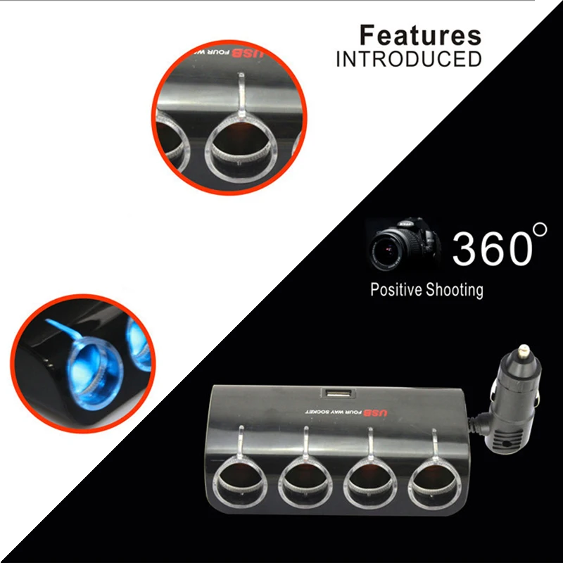 Авто Запчасти для авто автомобиля USB Зарядное устройство прикуривателя три