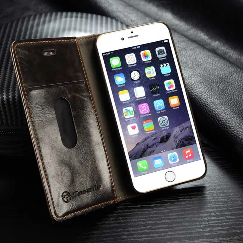 Оригинальный caseme для iphone 6S 5.5 дюйма плюс кожаный бумажник случаях Магнитная