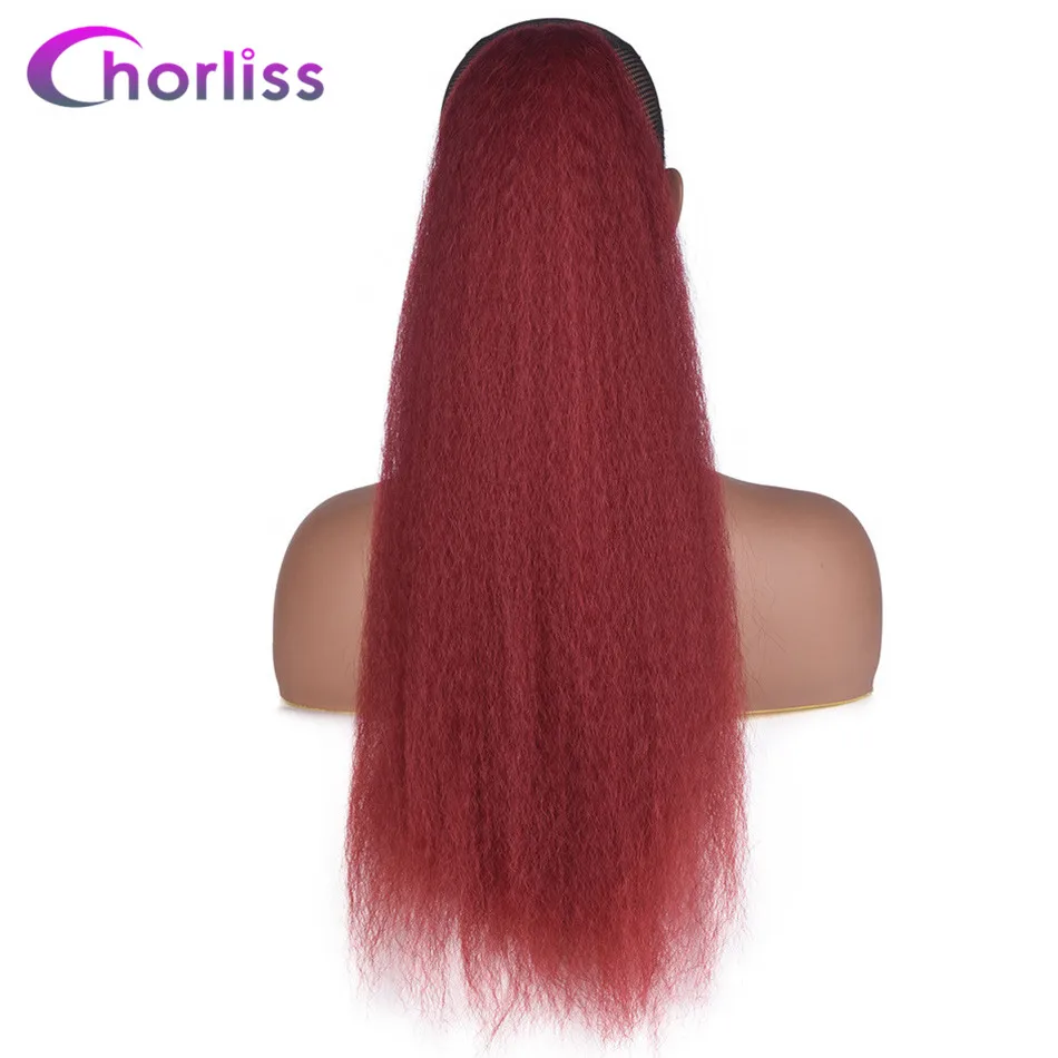 Chorliss 22 дюйма Kinky прямой синтетический хвостик для наращивания шнурок Afro