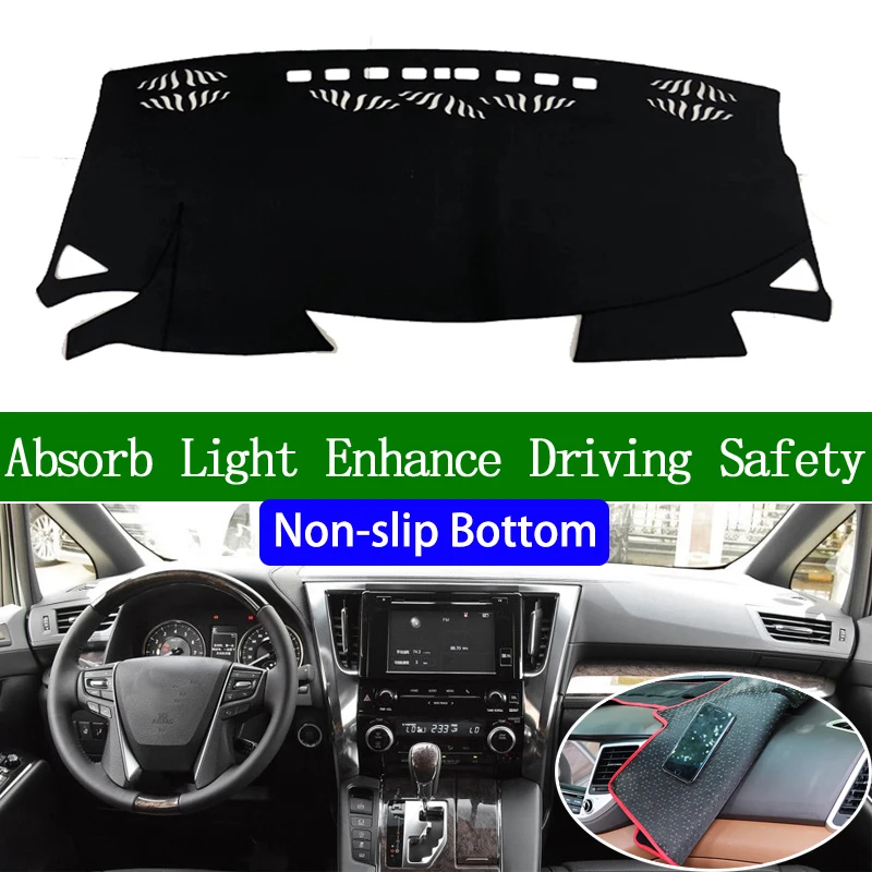 

For Toyota ALPHARD 2015 2018 Non-slip Bottom Dashboard Cover Car Decals Car Stickers Interior Car Accessories