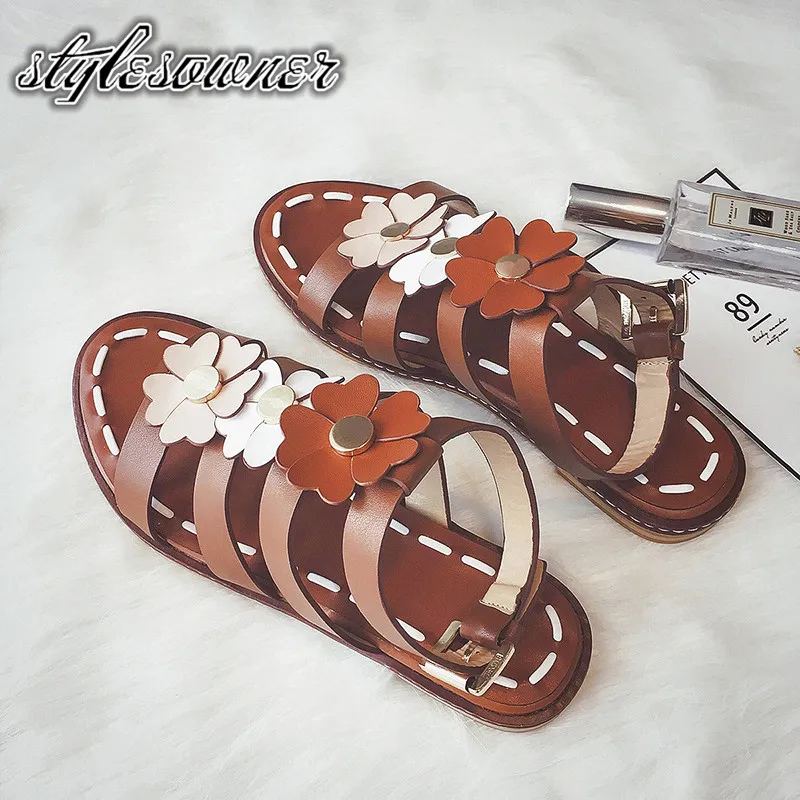Stylesowner 2018 новые летние оригинальные Брендовые женские сандалии с цветком из