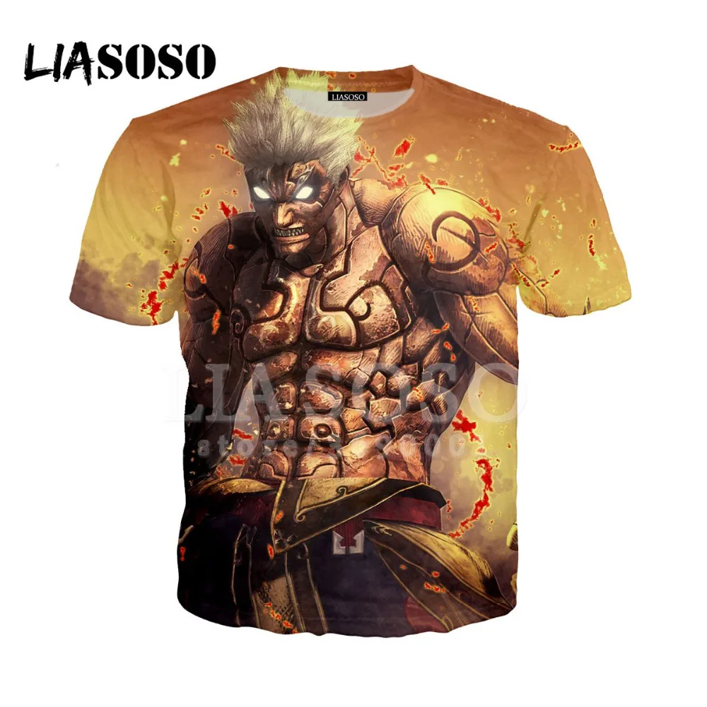 LIASOSO 2018 Женская и мужская футболка с 3D принтом из аниме The Seven Deadly Sins Escanor летняя