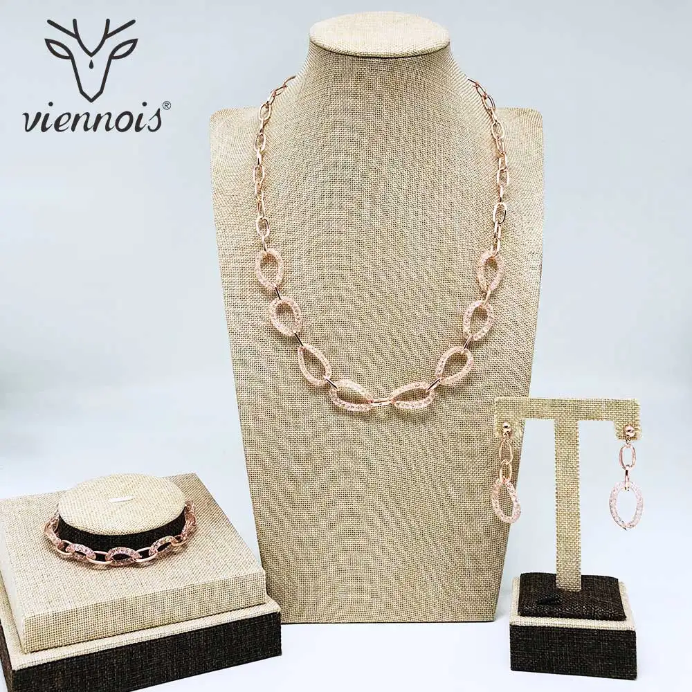 Viennois золото/розовое золото/серебро Цвет длинные висячие серьги и браслет