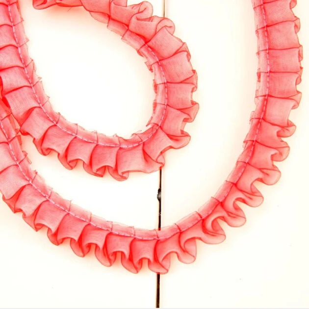 

30Yards Layer Gauze Ruffle Trim Pleated Lace Ribbon Skirt Doll Laces Trimming