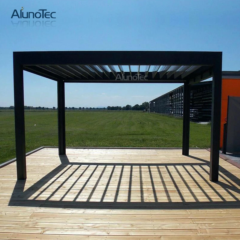 Электрическая алюминиевая беседка Pergola открывающая Лувр кровельные системы 4 м x 3 м x 3 м